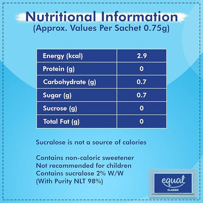 Classic Zero Calorie Sweetener with #NOASPARTAME | 100 Sachets