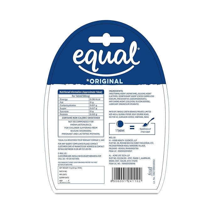 Sweetener with Equal Classic Zero Calorie #NOASPARTAME | 300 Tablets