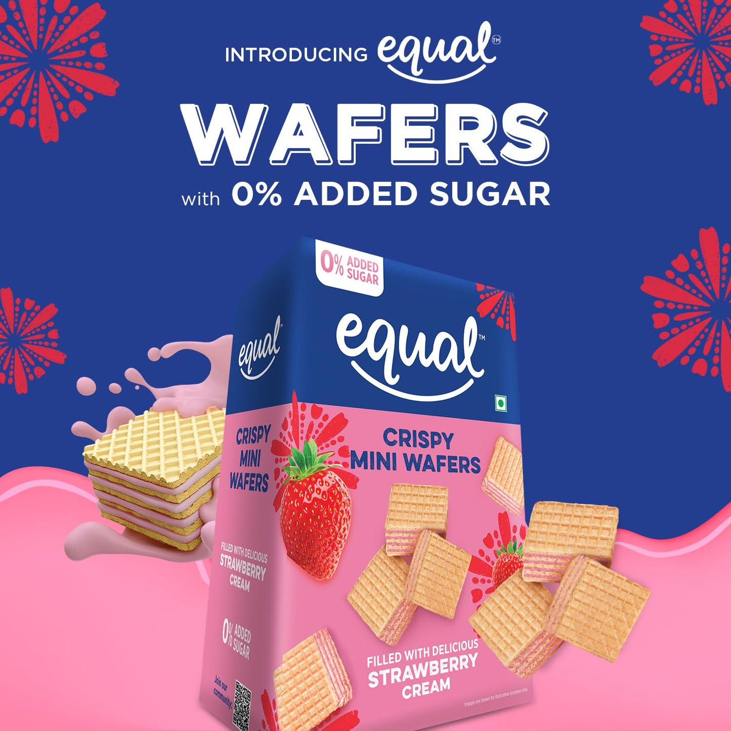 Strawberry Zero Added Sugar Wafer Cubes