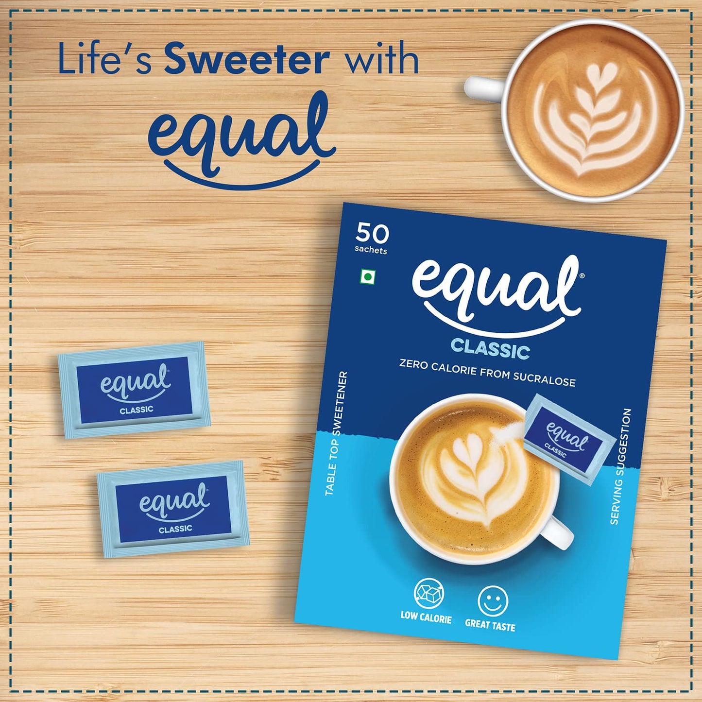 Classic Zero Calorie Sweetener with #NOASPARTAME | 50 Sachets